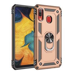   Protector de telefon din plastic Defender (rezistență medie la impact, interior din silicon, inel de suport pentru telefon, placă metalică încorporată) GOLD Samsung Galaxy A30 (SM-A305F), Samsung Galaxy A20 (SM-A205F)