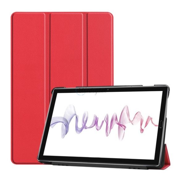 Husă în picioare, efect piele (FLIP activ, deschidere laterală, TRIFOLD, suport desktop) ROȘU Huawei MediaPad M6 10.8 LTE, Huawei MediaPad M6 10.8 WIFI