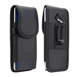   HUSĂ! - Geantă permanentă, material textil (universală, husă pentru curea cu închidere în talie, velcro, suport pentru carduri bancare, impermeabilă, dimensiune 6.4-6.9") NEGRU