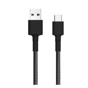 XIAOMI cablu de date (USB - Type-C, încărcător rapid, 100cm, țesut/șiret) NEGRU