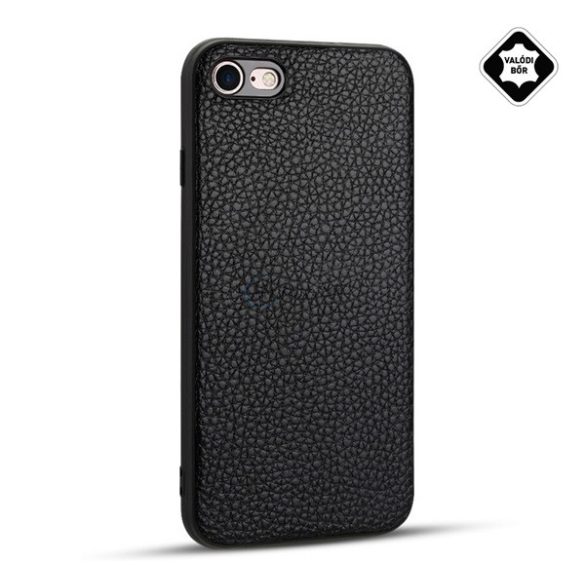 HUSĂ! - Protectie din plastic pentru telefon (acoperire din piele naturala) NEGRU Apple iPhone 7 4.7, Apple iPhone 8 4.7, Apple iPhone SE 2 (2020), Apple iPhone SE 3 (2022)