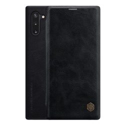   HUSĂ! - Husă NILLKIN QIN în picioare, efect piele (FLIP, deschidere laterală, suport card bancar) NEGRU Samsung Galaxy Note 10 (SM-N970F)