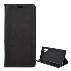   HUSĂ! - Husă stativă cu efect de piele (FLIP, deschidere laterală, desktop) negru Samsung Galaxy Note 10 Plus (SM-N975F), Samsung Galaxy Note 10 Plus 5G (SM-N976F)