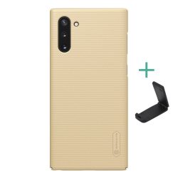   HUSĂ! - Protector de telefon din plastic NILLKIN SUPER FROSTED (cauciucat, suprafață aspră + suport de birou) GOLD Samsung Galaxy Note 10 (SM-N970F)