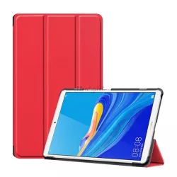  Husă în picioare, efect piele (FLIP activ, deschidere laterală, TRIFOLD, suport desktop) ROȘU Huawei MediaPad M6 8.4 LTE, Huawei MediaPad M6 8.4 WIFI
