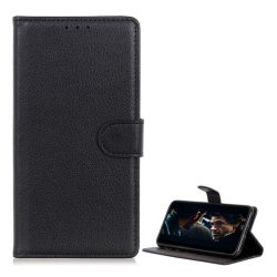   HUSĂ! - Husă stativă cu efect de piele (FLIP, deschidere laterală, desktop, premium) negru Samsung Galaxy Note 10 Plus (SM-N975F), Samsung Galaxy Note 10 Plus 5G (SM-N976F)