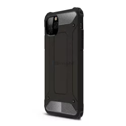   HUSĂ! - Protector de telefon din plastic Defender (rezistenta medie la impact, colt cu perna de aer, interior din silicon, efect metalic) NEGRU Apple iPhone 11 Pro Max