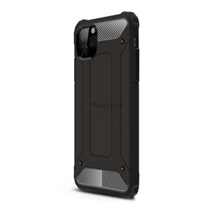 Protector de telefon din plastic Defender (rezistenta medie la impact, colt cu perna de aer, interior din silicon, efect metalic) NEGRU Apple iPhone 11 Pro Max