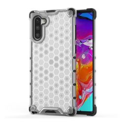   HUSĂ! - Protector de telefon din plastic Defender (rezistență medie la impact, interior din silicon, colț cu pernă de aer, model tip fagure) TRANSPARENT Samsung Galaxy Note 10 (SM-N970F)