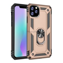   HUSĂ! - Protector de telefon din plastic Defender (rezistență medie la impact, interior din silicon, inel de suport pentru telefon, placă metalică încorporată) GOLD Apple iPhone 11 Pro Max