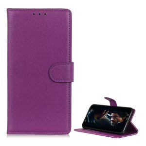 HUSĂ! - Husă în picioare, efect piele (FLIP, deschidere laterală, funcție de suport pentru birou, premium) PURPLE Apple iPhone 11