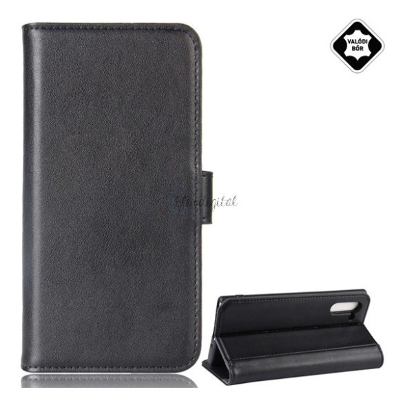 HUSĂ! - Husă în picioare, piele naturală (FLIP, deschidere laterală, funcție de suport pentru birou) NEGRU Samsung Galaxy Note 10 (SM-N970F)