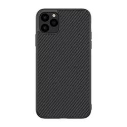   HUSĂ! - Protector de telefon din plastic NILLKIN FIBRA SINTETICA (prietenos cu mediul, model carbon) NEGRU Apple iPhone 11 Pro Max