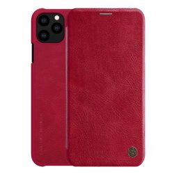   HUSĂ! - Husa NILLKIN QIN in picioare, efect piele (FLIP, deschidere laterala, suport card bancar) RED Apple iPhone 11 Pro