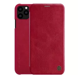   HUSĂ! - Husa NILLKIN QIN in picioare, efect piele (FLIP, deschidere laterala, suport card bancar) RED Apple iPhone 11 Pro Max