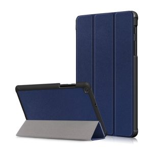 Husă în picioare, efect piele (FLIP activ, deschidere laterală, TRIFOLD, suport desktop) ALBASTRU ÎNCHIS Samsung Galaxy Tab A 8.0 WIFI (2019) SM-T290, Samsung Galaxy Tab A 8.0 LTE (2019) SM-T295