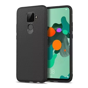 HUSĂ! - Protectie din silicon pentru telefon (rezistenta medie la impact, model in dungi) NEGRU Huawei Mate 30 Lite (Nova 5i Pro)