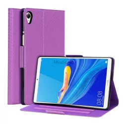   Husă în picioare, efect piele (FLIP, deschidere laterală, suport de birou, model carbon) PURPLE Huawei MediaPad M6 8.4 LTE, Huawei MediaPad M6 8.4 WIFI