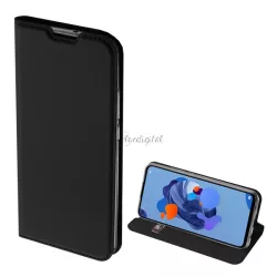   HUSĂ! - Husa DUX DUCIS SKIN PRO in picioare, efect piele (FLIP, deschidere laterala, suport card bancar, functie suport birou) NEGRU Huawei Mate 30 Lite (Nova 5i Pro)