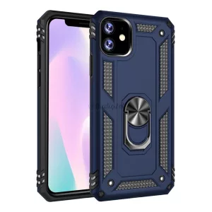 HUSĂ! - Protecție din plastic pentru telefon Defender (rezistentă la impact mediu, interior din silicon, inel suport pentru telefon, placă metalică încorporată)