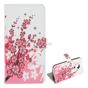 HUSĂ! - Husă stativă cu efect de piele (FLIP, deschidere laterală, suport pentru desktop, model floral) alb  Huawei Mate 30 Lite (Nova 5i Pro)