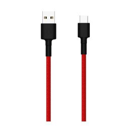   Cablu de date împletit XIAOMI Mi (USB - Type-C, încărcător rapid, 100cm, șiret) ROȘU