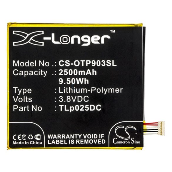 Baterie CAMERON SINO Li-Polymer (3.8V/2500mAh, compatibil cu Alcatel TLp025D2) NEGRU Alcatel Pixi 4 6 (OT-8050D)