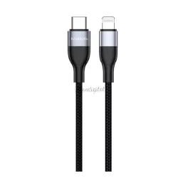   Cablu de date USAMS MJEMS (Tip-C - fulger, încărcător rapid PD, 120 cm, șiret) NEGRU