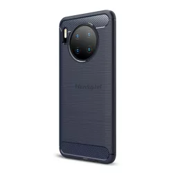   HUSĂ! - Protector de telefon din silicon (rezistență medie la impact, colț cu pernă de aer, periat, model carbon) ALBASTRU ÎNCHIS Huawei Mate 30