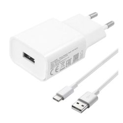   XIAOMI încărcător de rețea priză USB (10W, încărcător rapid + 100cm cablu Type-C) ALB