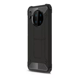   HUSĂ! - Apărător de telefon din plastic Defender (rezistent la impact mediu, călcâi cu pernă de aer, interior din silicon, efect metalic) negru Huawei Mate 30