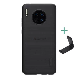   HUSĂ! - Protector de telefon din plastic NILLKIN SUPER FROSTED (cauciucat, suprafata aspra + suport de masa) NEGRU Huawei Mate 30