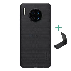 HUSĂ! - Protector de telefon din plastic NILLKIN SUPER FROSTED (cauciucat, suprafata aspra + suport de masa) NEGRU Huawei Mate 30