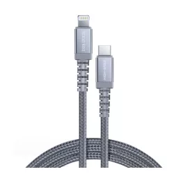   Cablu de date DUX DUCIS X2 (Tip-C - fulger, 2A, încărcător rapid PD, 100cm, MFi) GRI