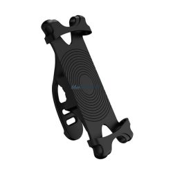   USAMS Suport de telefon pentru biciclete (universal, silicon, montare pe ghidon, dimensiune 4-6") NEGRU