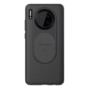 HUSĂ! - Protectie telefon din plastic NILLKIN CAMSHIELD (cadru silicon, rezistenta medie la impact, protectie camera, dungi) NEGRU Huawei Mate 30