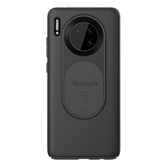 Protectie telefon din plastic NILLKIN CAMSHIELD (cadru silicon, rezistenta medie la impact, protectie camera, dungi) NEGRU Huawei Mate 30