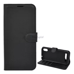   HUSĂ! - Carcasa in picioare, efect piele (FLIP, deschidere laterala, functie de suport pentru birou) NEGRU Doogee X90, Doogee X90L
