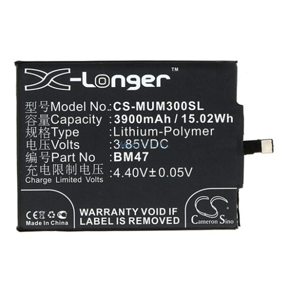 CAMERON SINO Li-Polymer baterie (3.85V/3900mAh, Xiaomi BM47 compatibil) BLACK Xiaomi Redmi 4X, Redmi 3