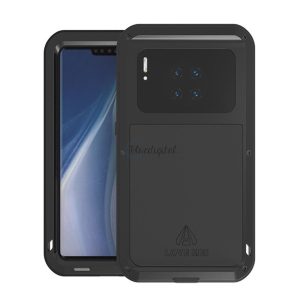 HUSĂ! - Cauciuc protector LOVE MEI protector telefon (rezistent la impact, cadru metalic) NEGRU Huawei Mate 30 Pro
