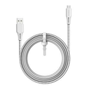 Cablu de date JOYROOM (USB - Type-C, încărcător rapid, șiret, 200cm) ALB