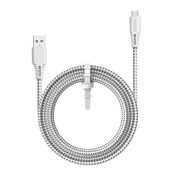 Cablu de date JOYROOM (USB - Type-C, încărcător rapid, șiret, 200cm) ALB