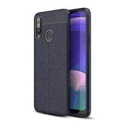   HUSĂ! - Husă silicon pentru telefon (rezistent la impact mediu, efect de piele, model de cusături) CUTTING albastruSamsung Galaxy A20s (SM-A207F)