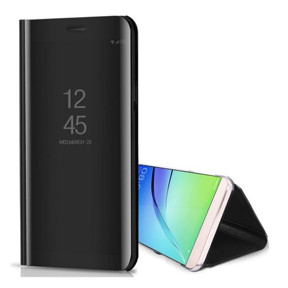 Husă stativă(Active FLIP, deschidere laterală, montare pe birou, suprafață oglindită, Husă oglindă) Negru Samsung Galaxy A20s (SM-A207F)