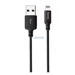   HOCO X14 cablu de date (USB - lightning, încărcător rapid, 100cm, șiret) NEGRU