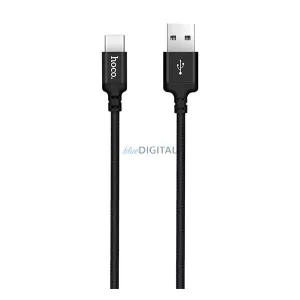 HOCO X14 cablu de date (USB - Type-C, încărcător rapid, 200cm, anti-rupere, șiret) NEGRU