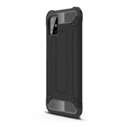   HUSĂ! - Protector de telefon Defender din plastic (rezistenta la impact mediu, colt cu perna de aer, interior din silicon, efect metalic) NEGRU Samsung Galaxy A51 (SM-A515F)