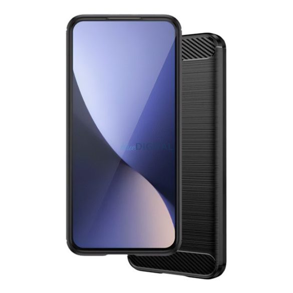 HUSĂ! - Silicon protector de telefon (rezistent la impact, bubble heel, periat, model de carbon) BLACK Samsung Galaxy A71 (SM-A715F)