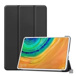   Husă în picioare, efect piele (FLIP, deschidere laterală, TRIFOLD, suport desktop) NEGRU Huawei MatePad Pro LTE (MRX-AL19), Huawei MatePad Pro WIFI (MRX-W19)