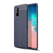   Protectie din silicon pentru telefon (rezistenta la impact mediu, efect piele, model de cusaturi) ALBASTRU INCHIS Samsung Galaxy S20 Plus (SM-G985F), Samsung Galaxy S20 Plus 5G (SM-G986)